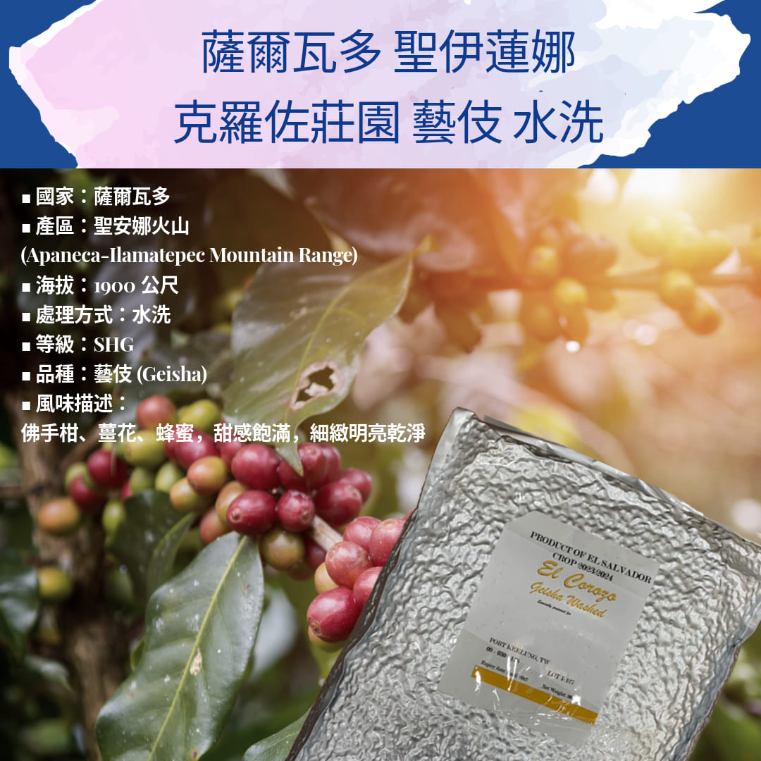 丞言丞語薩爾瓦多聖伊蓮娜克羅佐莊園藝伎【水洗】中淺焙- 線上購物- 丞